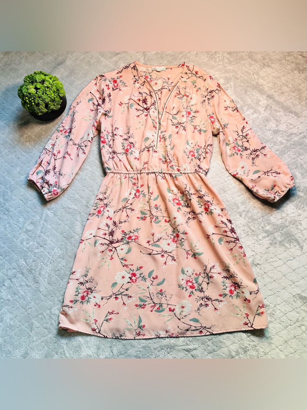 ๐ธ Cottagecore Romantic Floral Zip Front Dress Warehouse One sz L